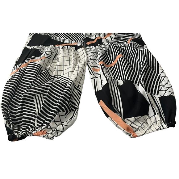 NO MFG. TAG LONG SLV V-NECK MIDI FIT & FLARE WAIST DRESS, WOMENS, XL-BLACK WHITE - Picture 7 of 10